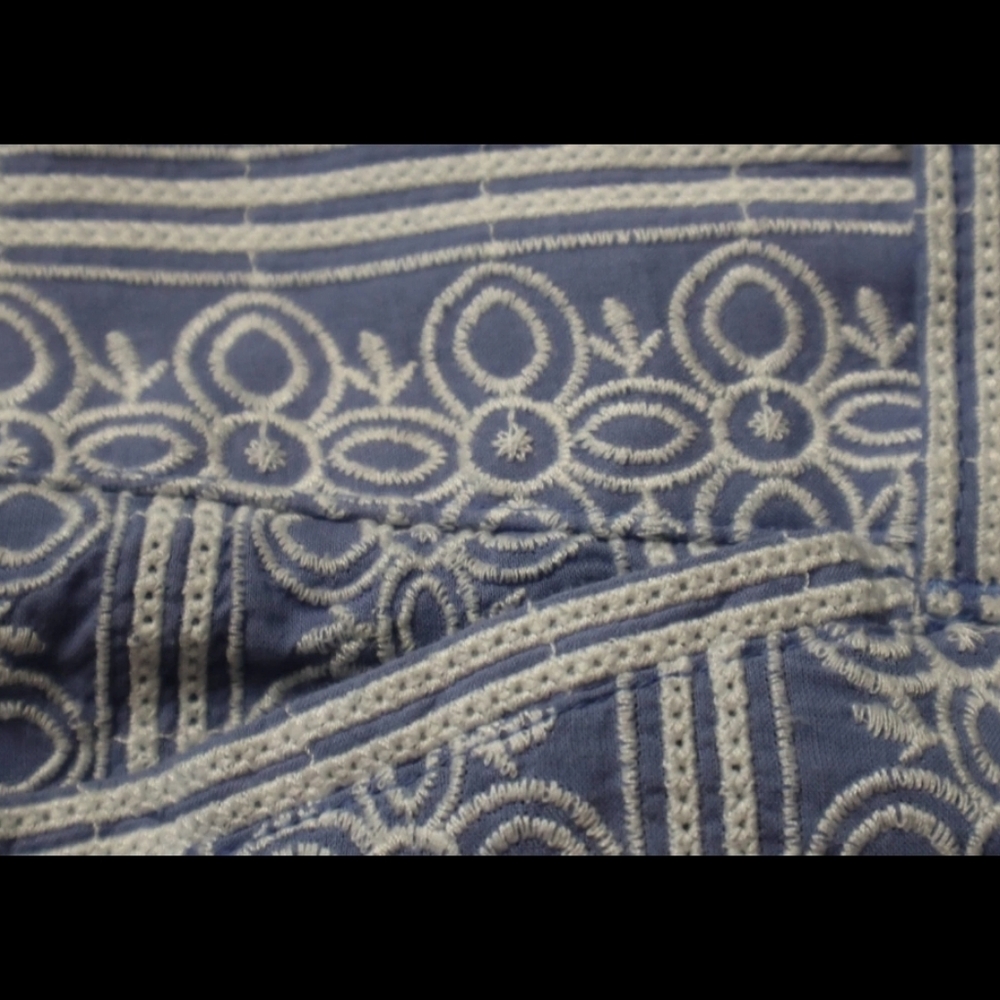 Ann Taylor LOFT The Riviera Short Embroidered Women's Shorts Blue/White Size 6 - Picture 4 of 11